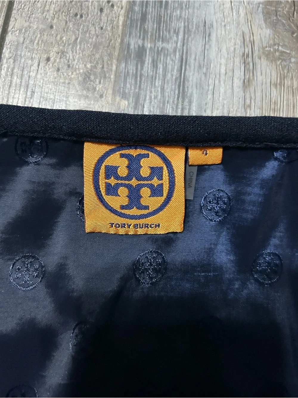 TORY BURCH Skirt Jacquard Blue/Beige Metallic Tweed size 4